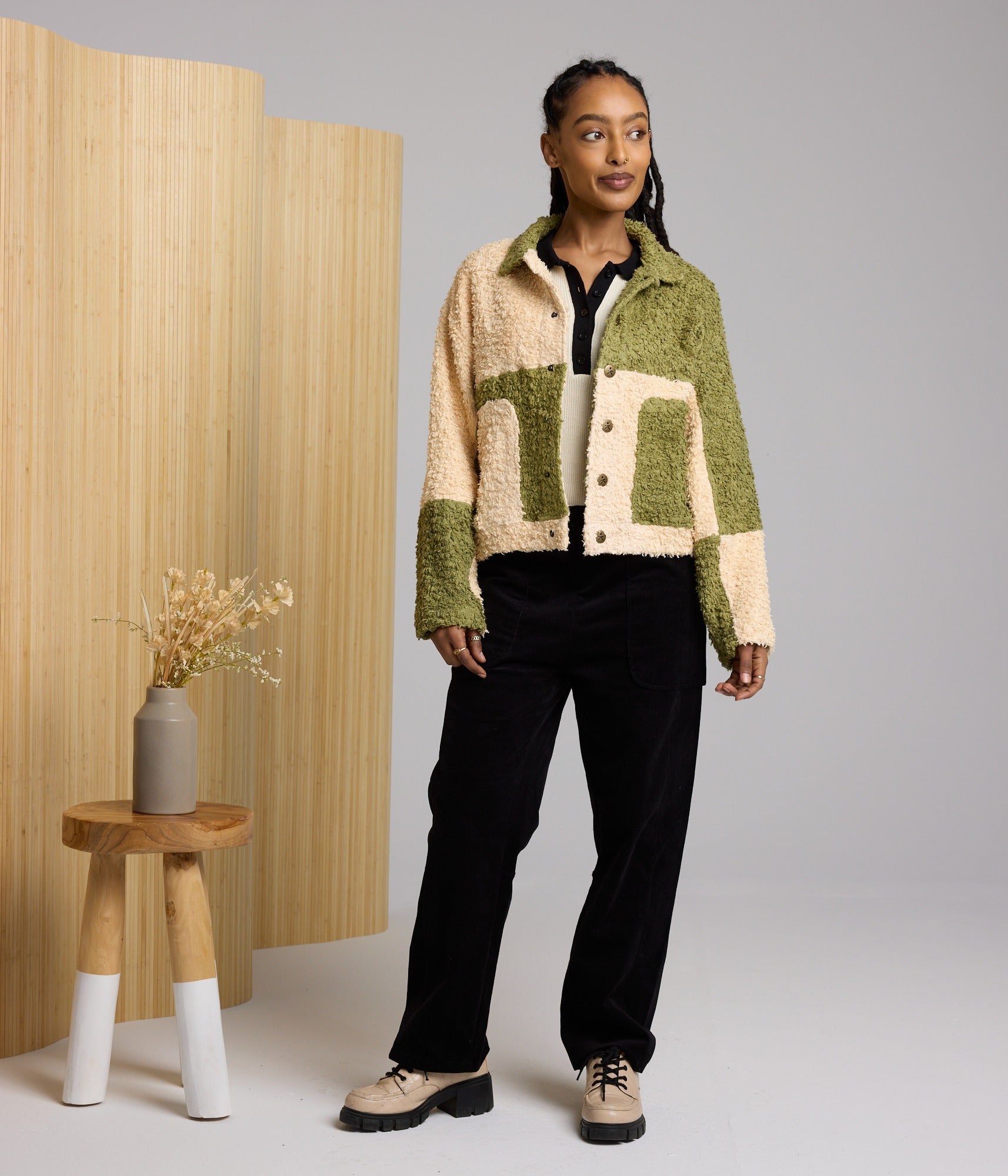 Libby Sherpa Jacket - Pear