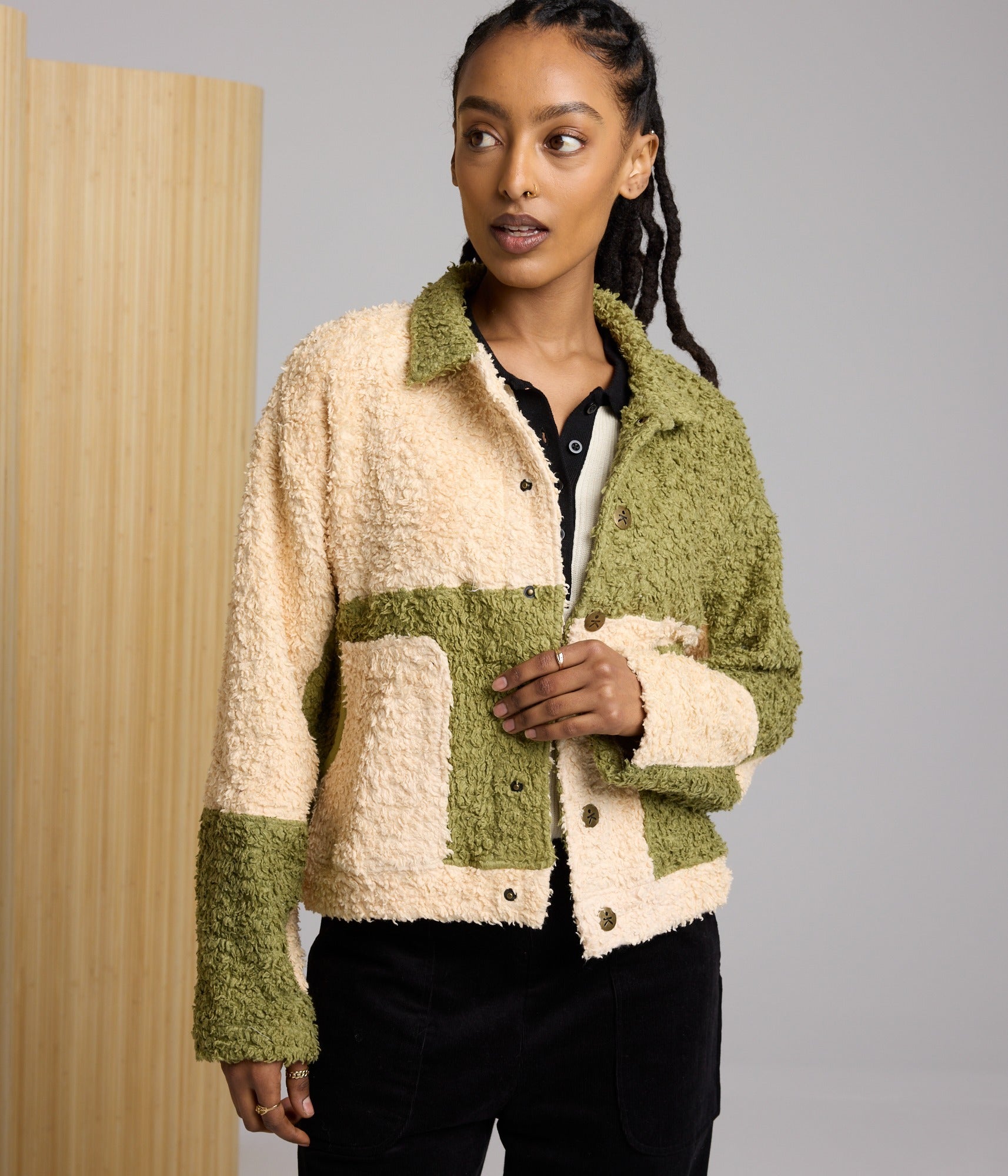 Libby Sherpa Jacket - Pear