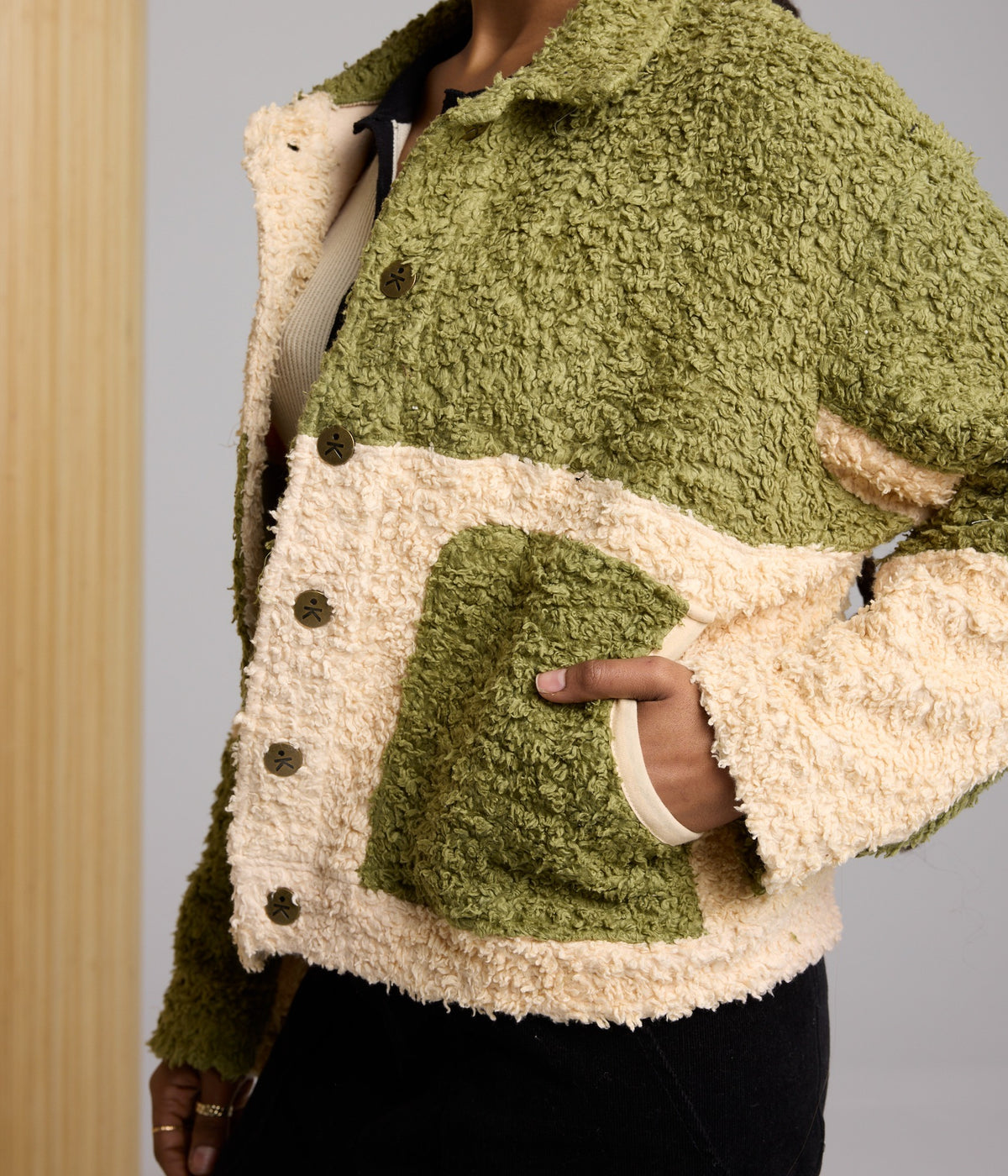 Libby Sherpa Jacket - Pear