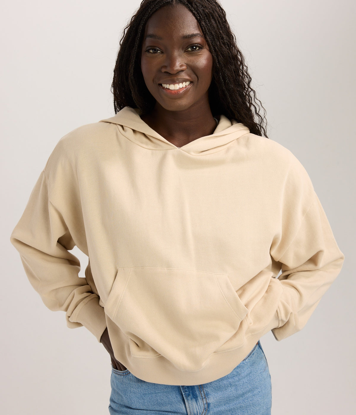 Womens Relaxed Hoodie - Taupe