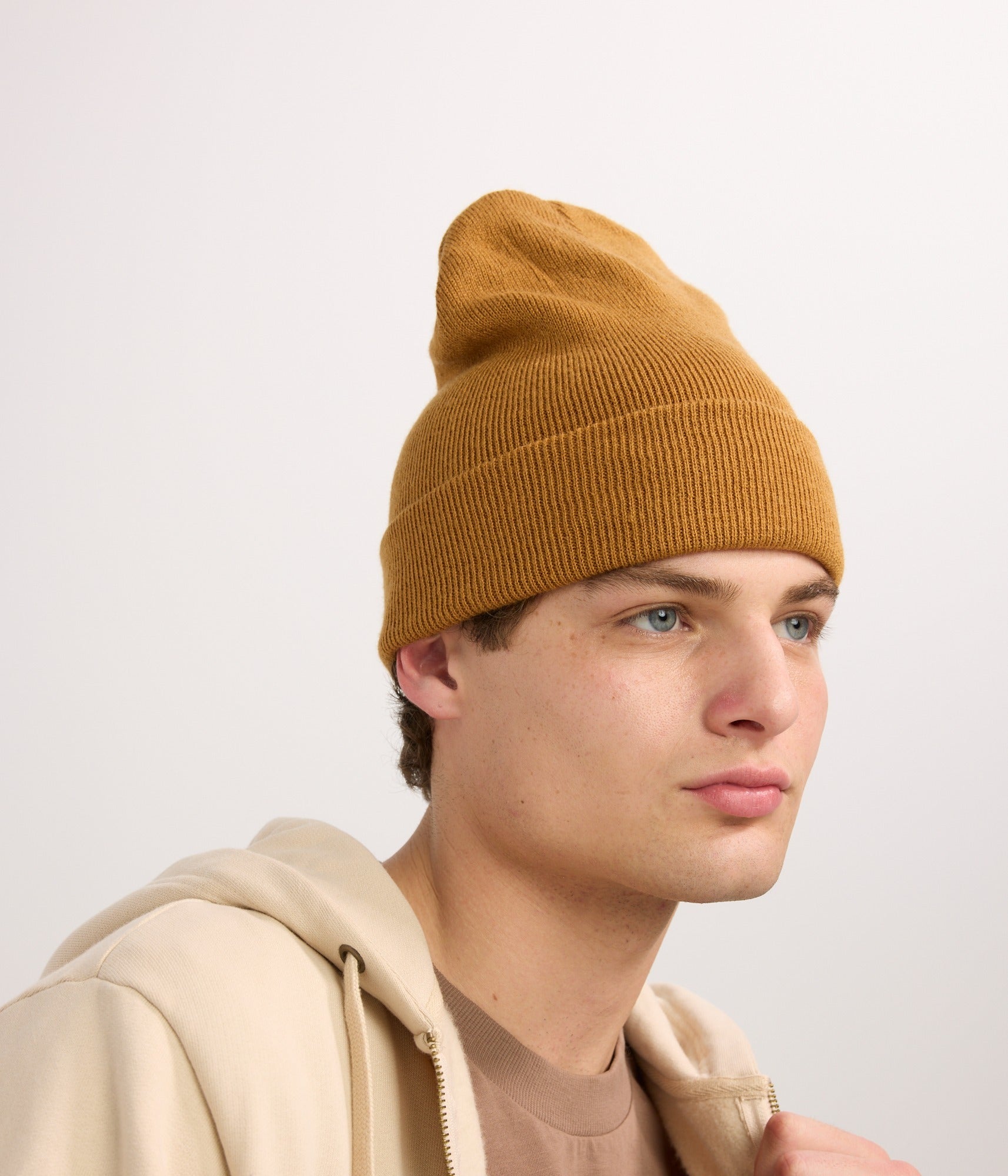 Tall Cuff Beanie - Turmeric