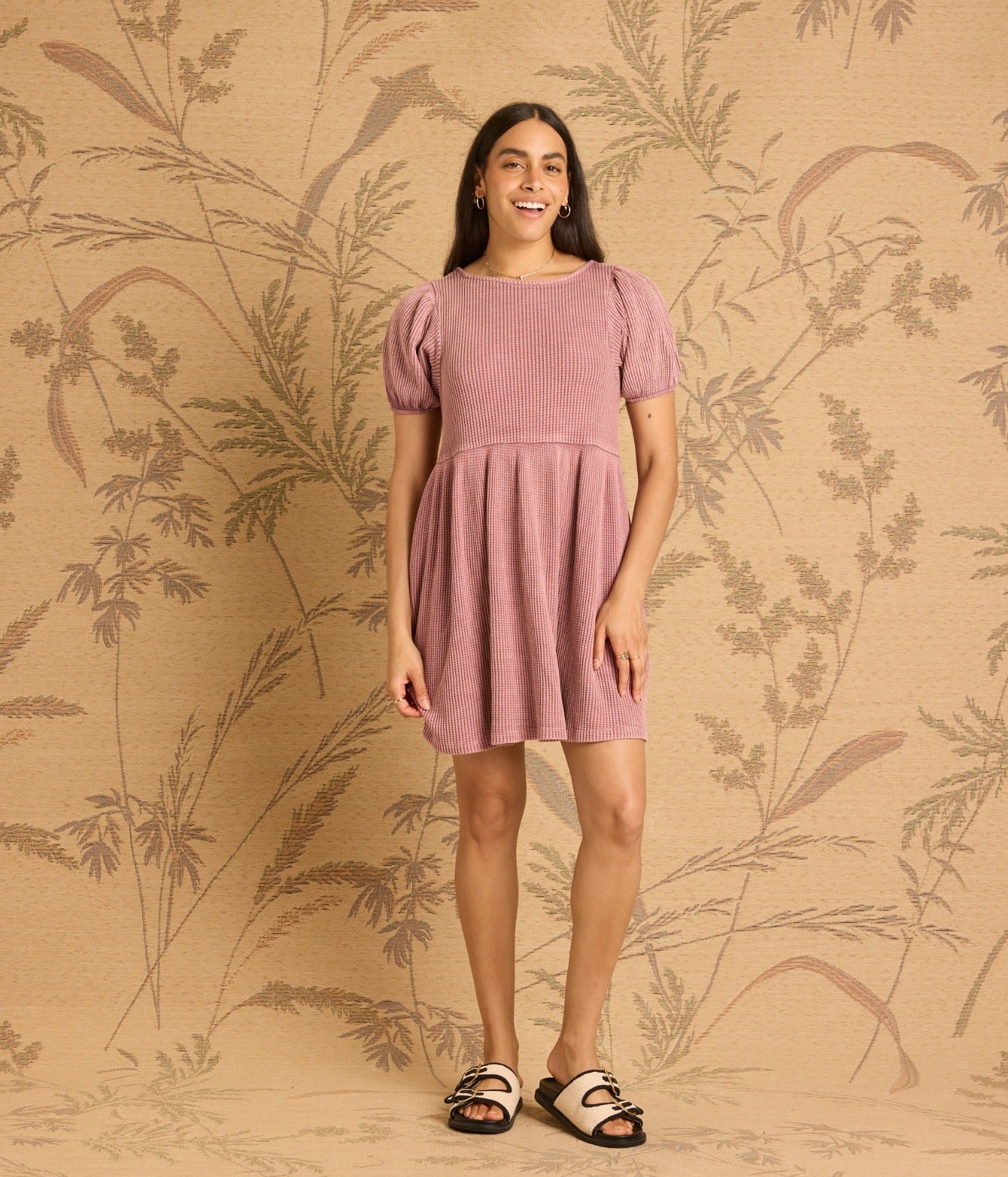 Ethel Waffle Knit Dress - Blossom