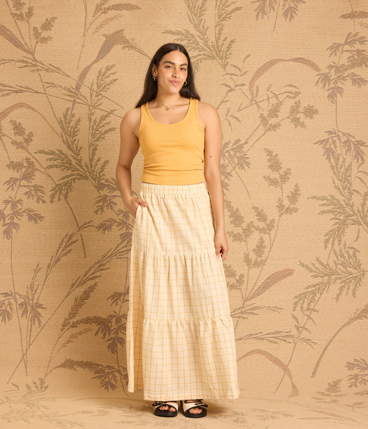 Haylea Skirt - Pearl/Mandarin