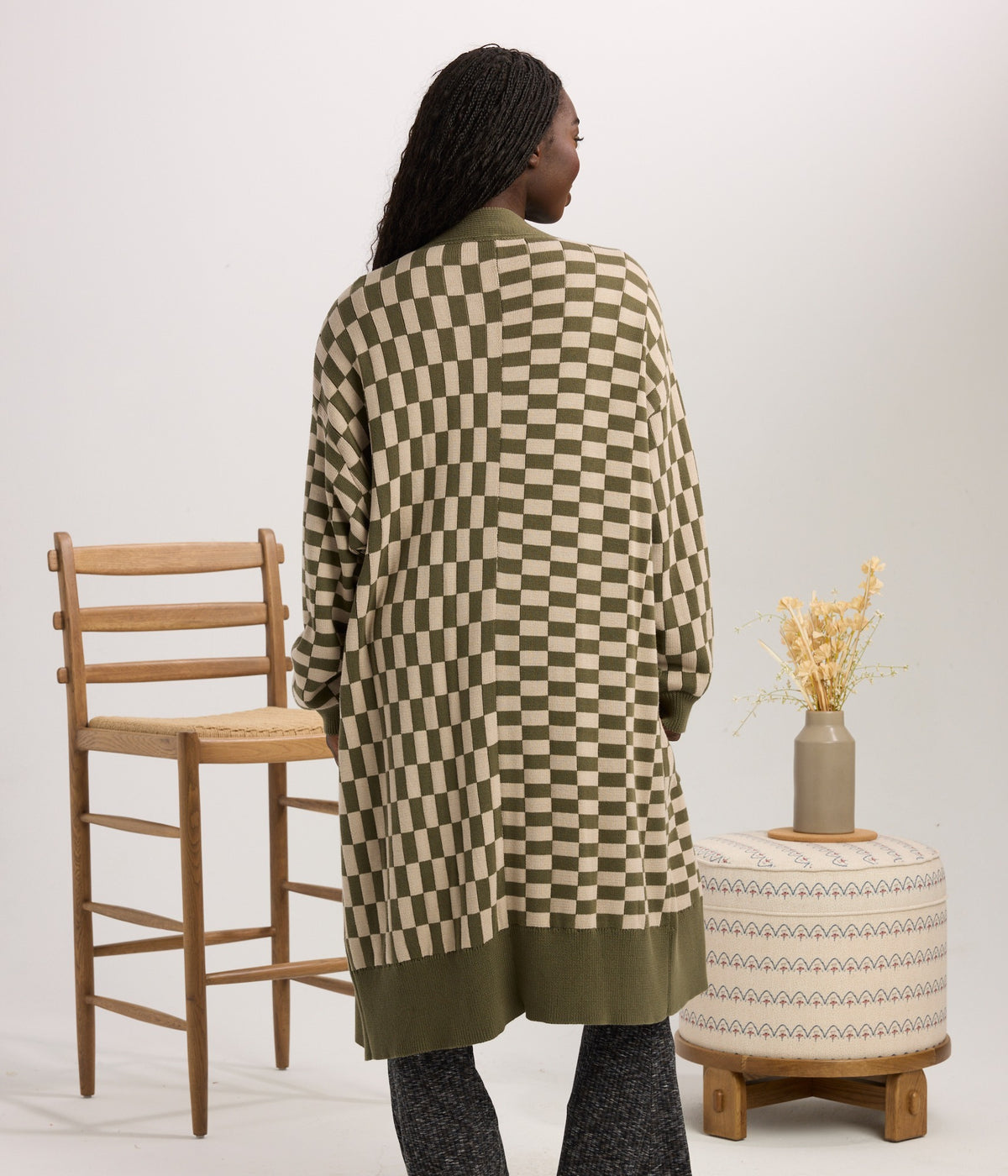 Baldwin Long Cardigan - Lunar/Pine