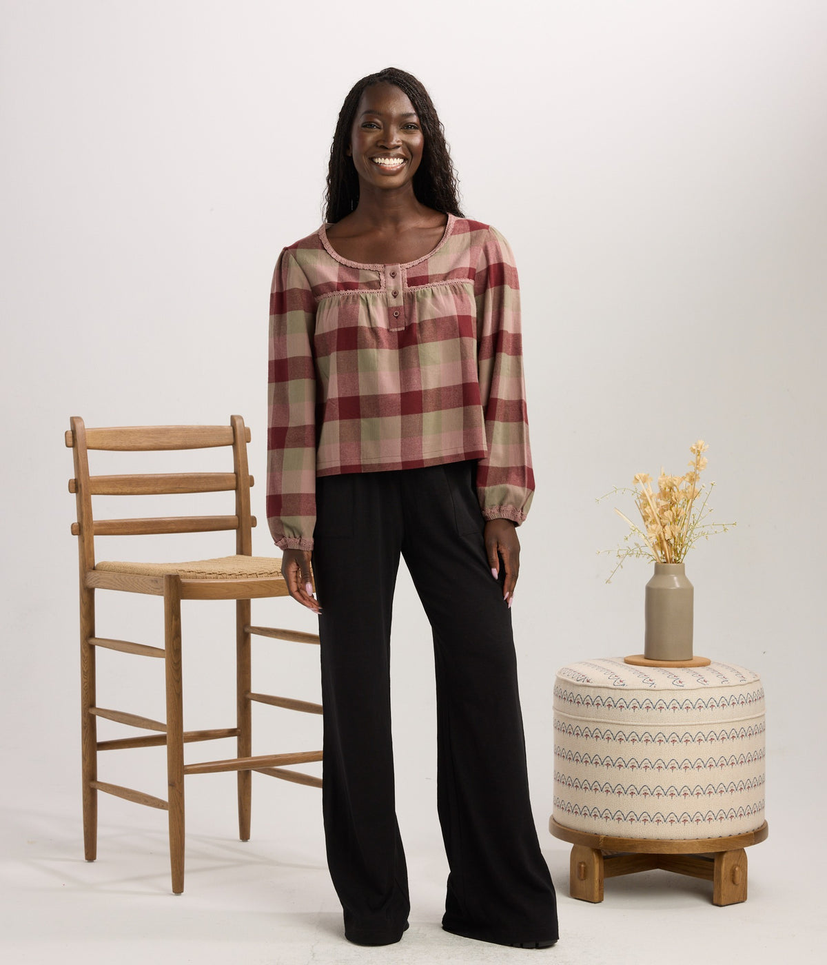 Clifton Top - Flint Plaid