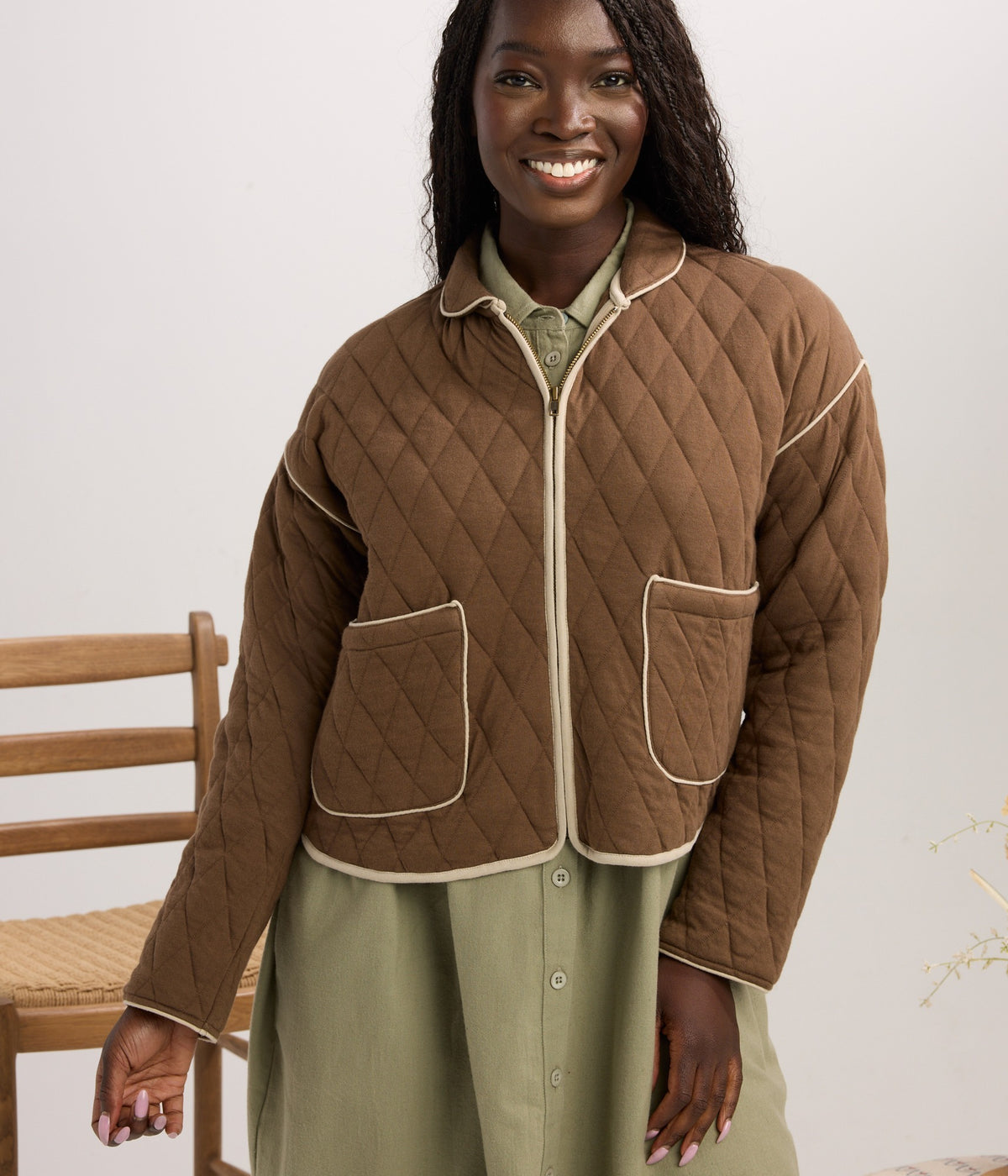 Elderberry Quilted Jacket - Chocolate