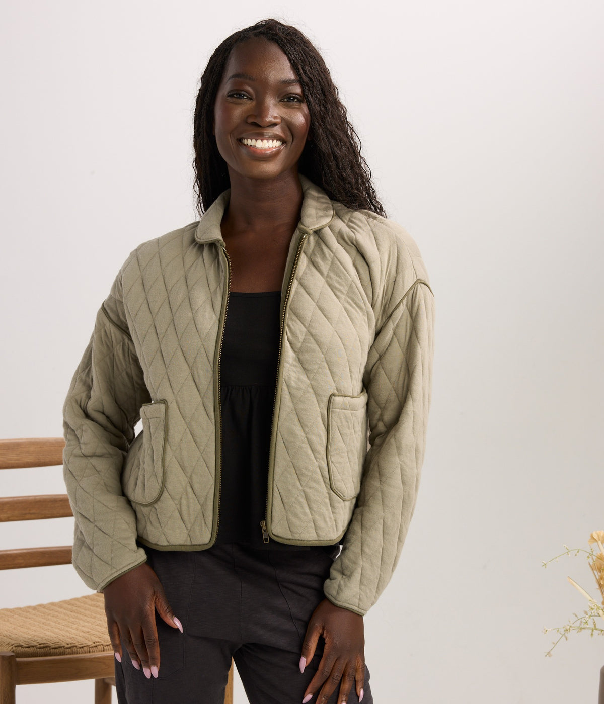 Elderberry Quilted Jacket - Agave