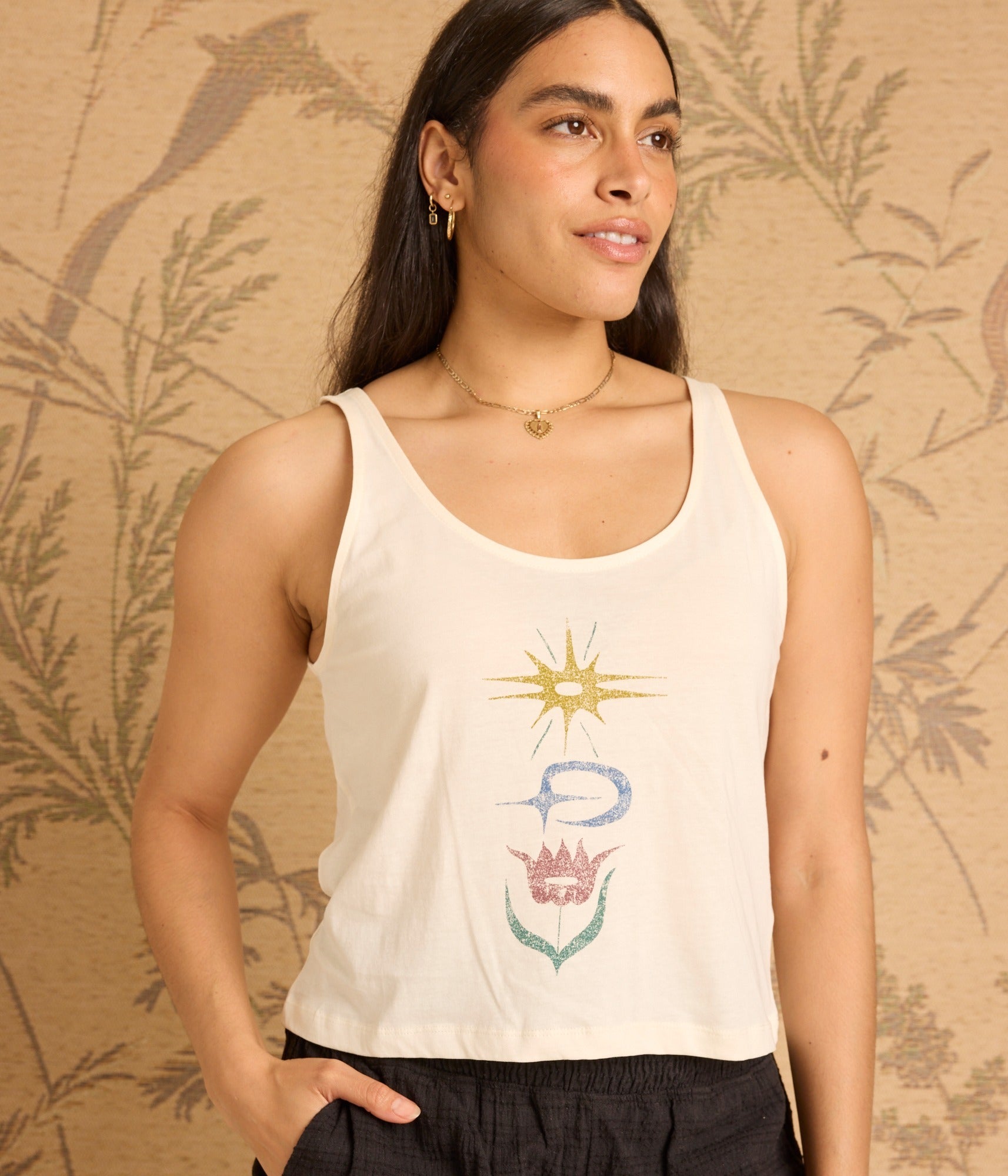 Sun Star Flower Tank - Stone