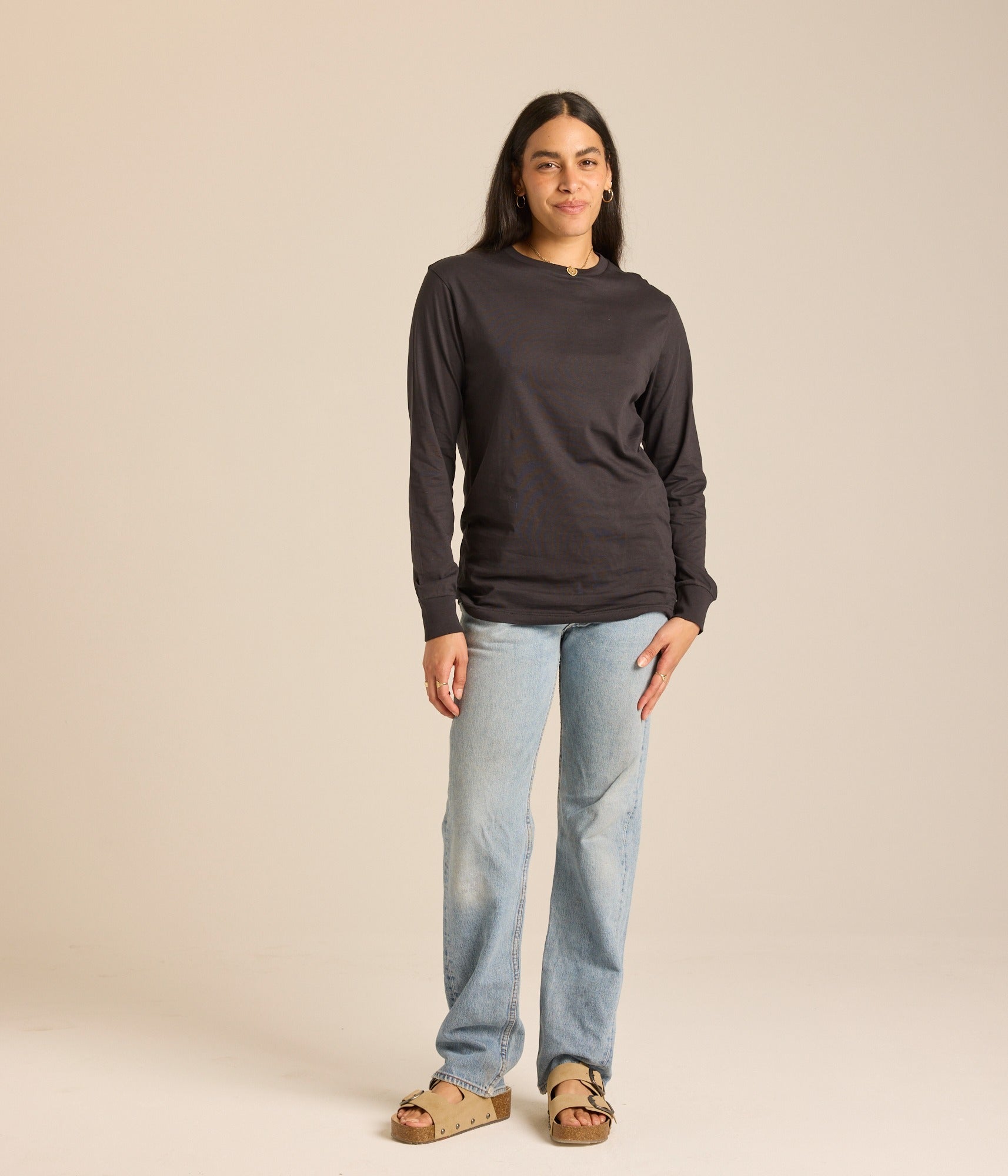 Women's Relaxed Long Sleeve - Washed Black