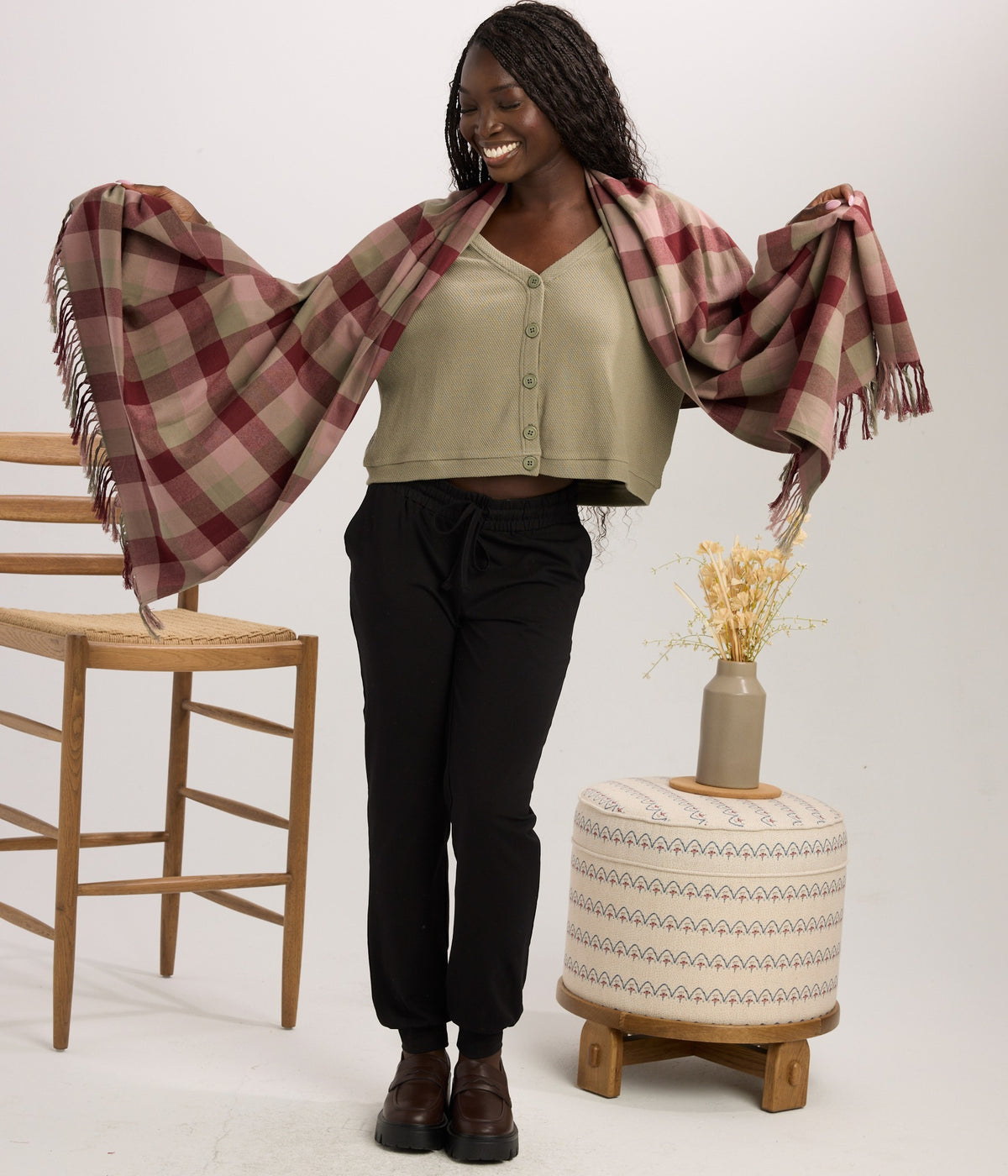 Jones Scarf - Flint Plaid