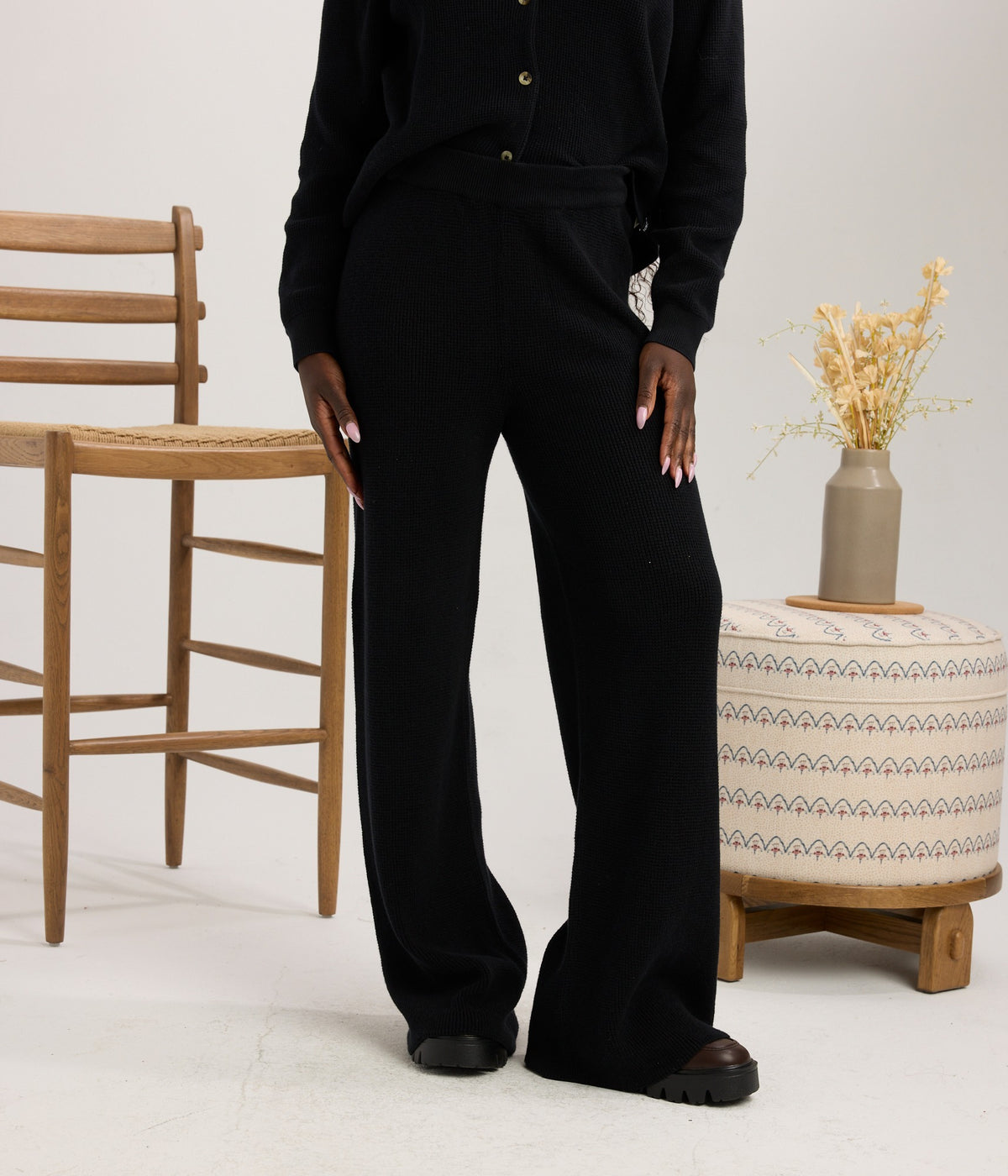 Helena Sweater Pant - Black