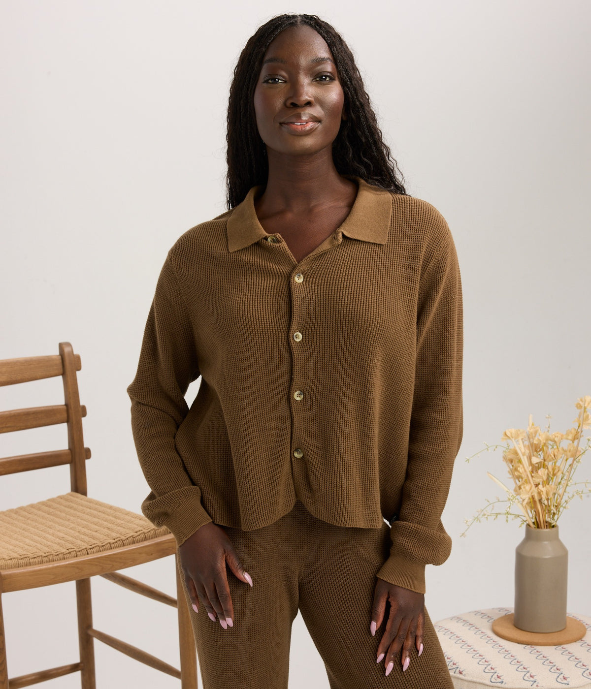 Farah Sweater Top - Teak