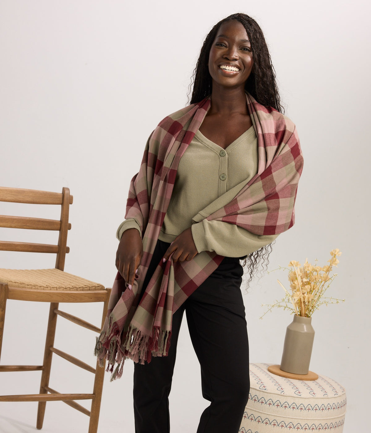 Jones Scarf - Flint Plaid