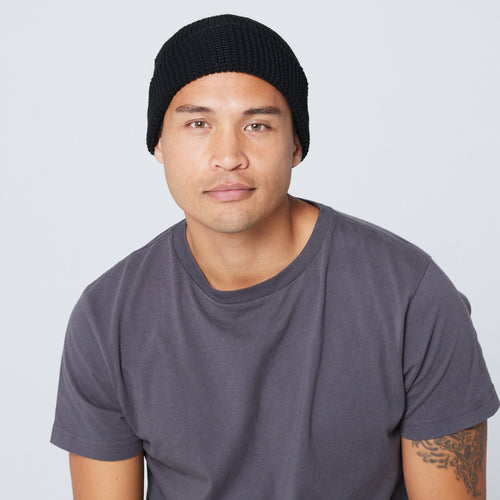 Recycled Waffle-Knit Beanie