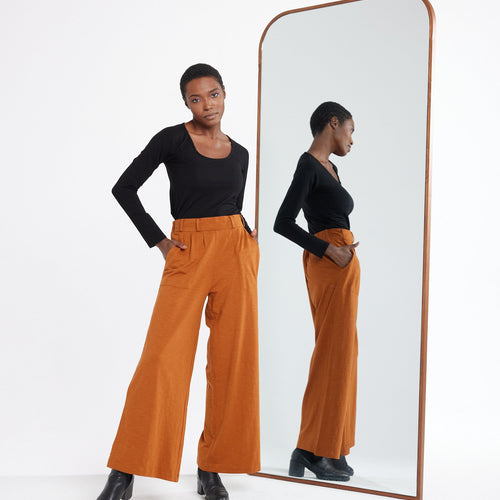 Zara, Pants & Jumpsuits, Zara Linen Wide Leg Pant Size M Orange